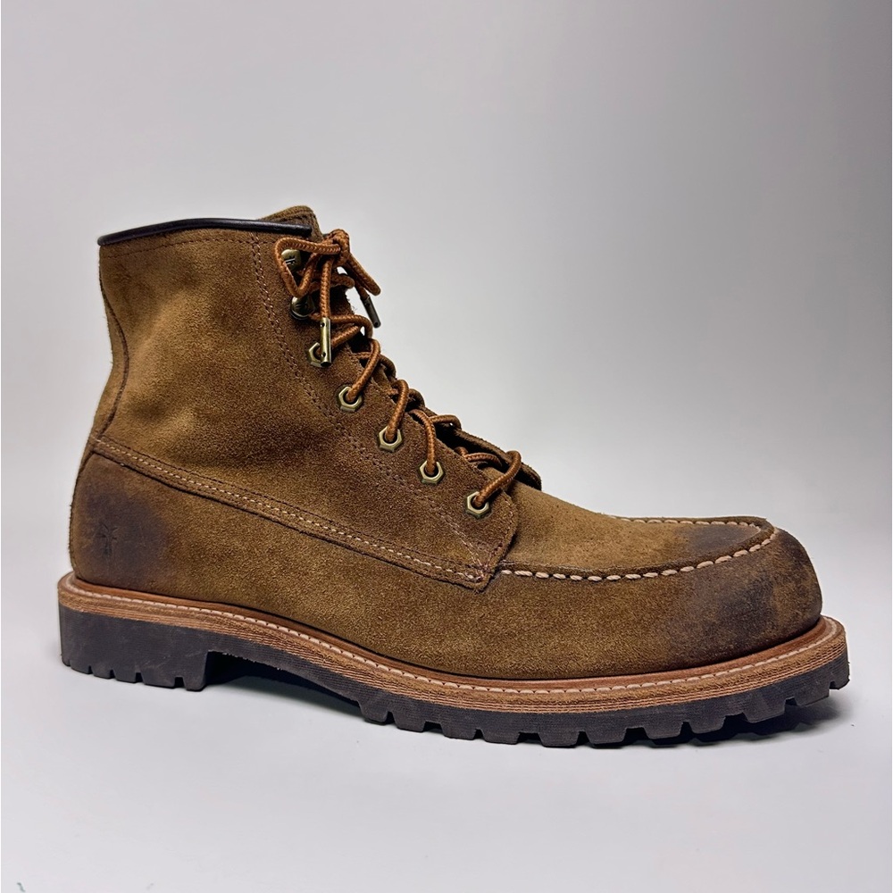 FRYE Mens DAKOTA MID LACE 6" Classic Moc Distressed Brown Leather Boots 11 NEW